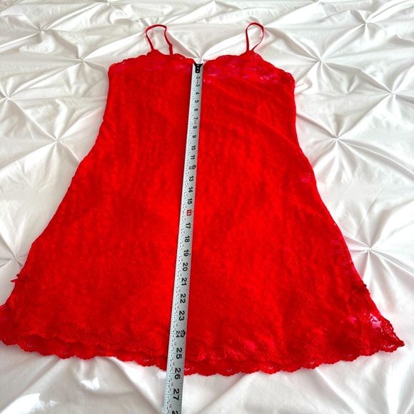 Victoria’s Secret Lace Chemise Slip Adjust Straps Stretch Red Women’s Large EUC - Picture 6 of 9